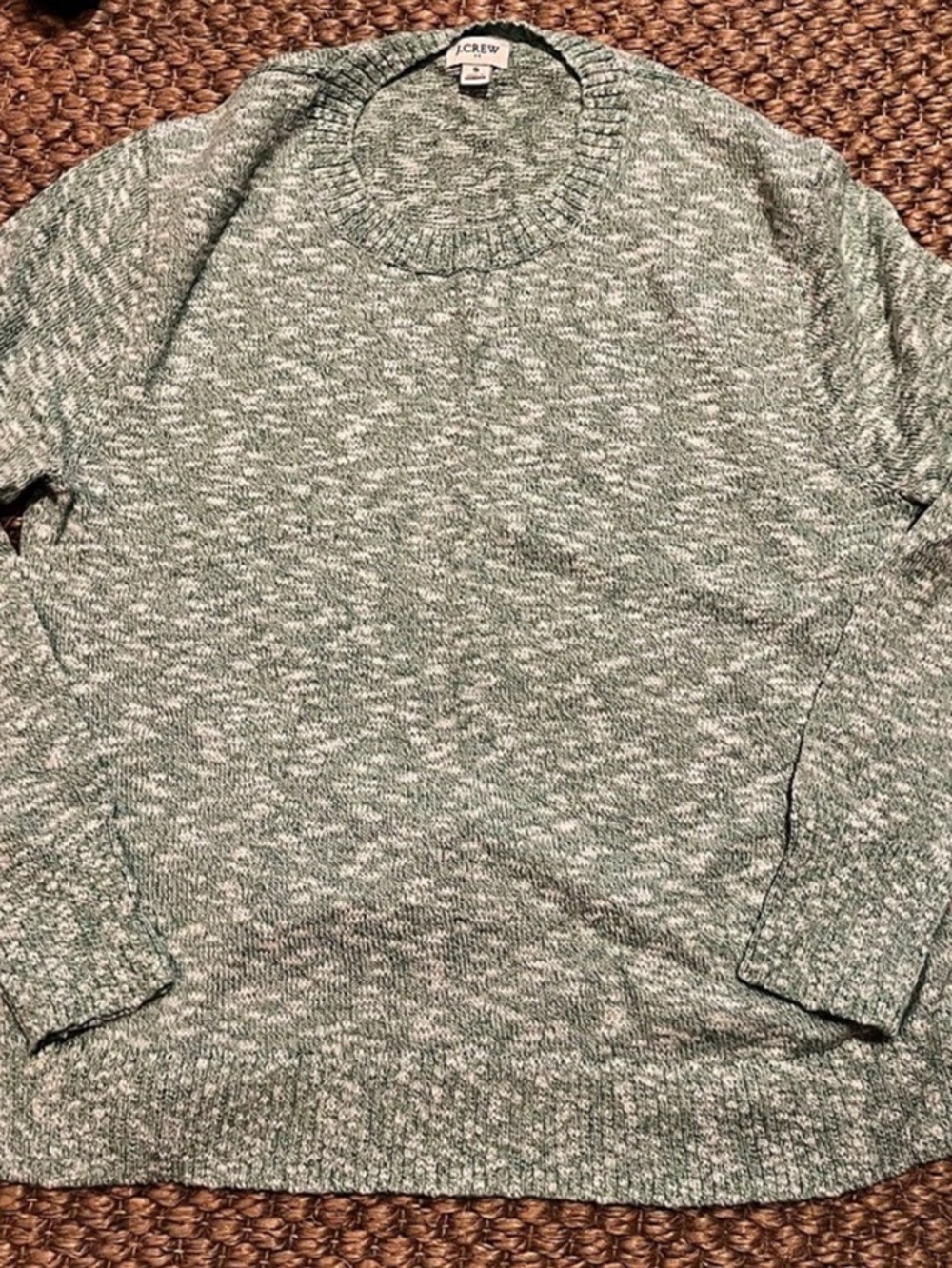 J.Crew Space-Dyed Crewneck Sweater Green Size Small